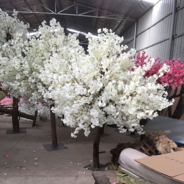 Vit Simulerad Körsbärsblomsträd Bröllopsbåge Set Konstblomma Simulerad Päronblomma Önsketräd Utomhus Golvdekoration Pink Size 10 feet