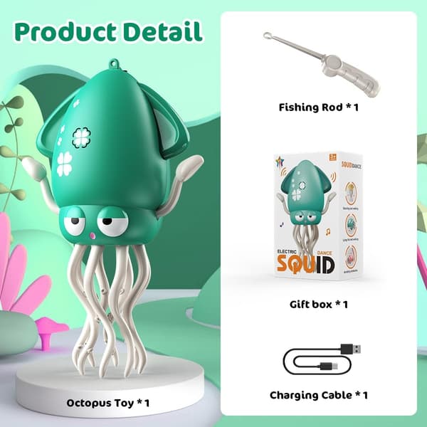 Interactive Magic Dancing Octopus Toy with Lights & Music for Kids - Crawling Squid Gift Yellow