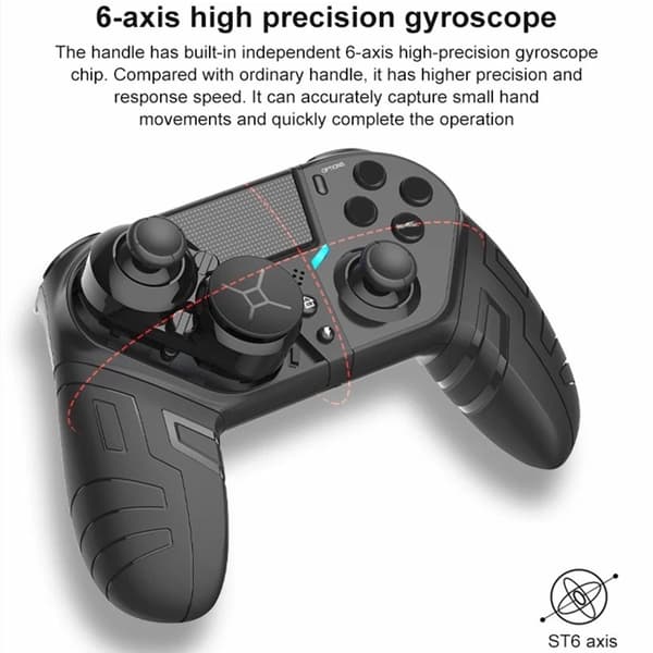 Controller til PS4 PS3 PS Playstation 4 3 PC-kontrol Trådløs Bluetooth Mobil Android TV Gamepad Gaming Game Pad Joystick Telefon Black with Bag
