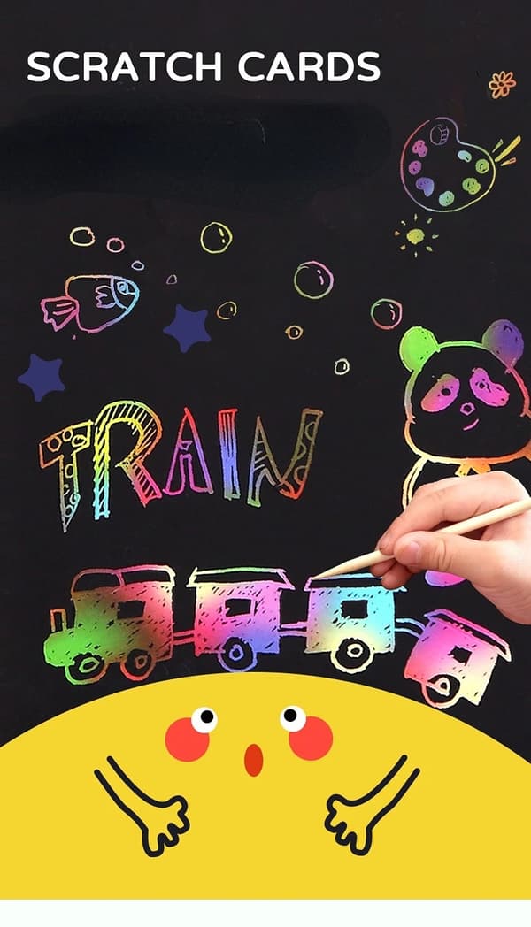 Rainbow Magic Scratch Off Paper Set för barn Konst Skrapa Måla Leksak Barn DIY Graffiti bok Montessori pedagogiska leksaker Mermaid