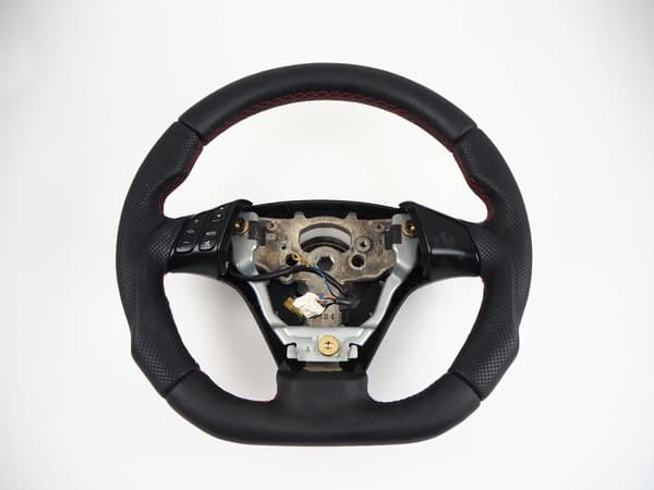 För Mazda 3 Mk1 MPs Normal Flat Bottom INKLUDERAR Ratt Volante 2004-2009 Dark Grey