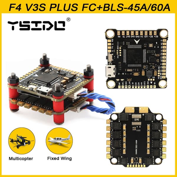 YSIDO NY F4 V3S PLUS Flight Control FC Support BetaFlight/INAV BLS-45A/60A 4in1 ESC Stack Til RC FPV Drone Fly Quadcopter BLS-45A ESC