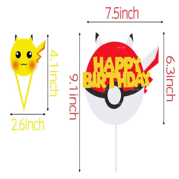 Pikachu Pokemon Pokemon Lasten Juhla Ilmapallokaari Hyvää syntymäpäivää  a616 | Fyndiq