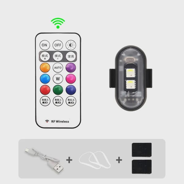 RGB LED-skootterin strobovalot langattomat pyörän vilkkuvalot sijainnin varoitustarvikkeet 1PC