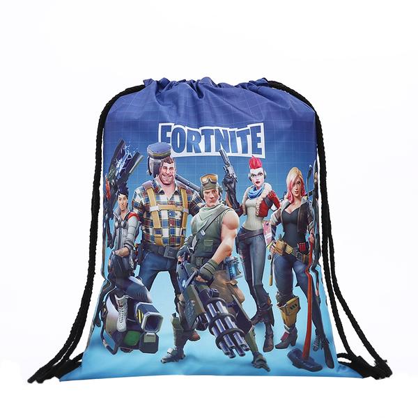 Fortnite Gym Bags 6pcs Models BACKPACK WITH SHOES Christmas gifts Grey Modell 6