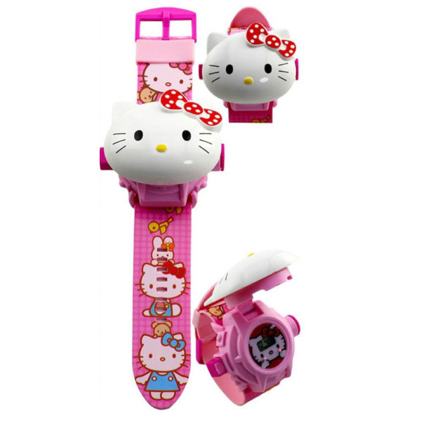 Hello Kitty klocka med projector funktion 24st Bildspel julklapp