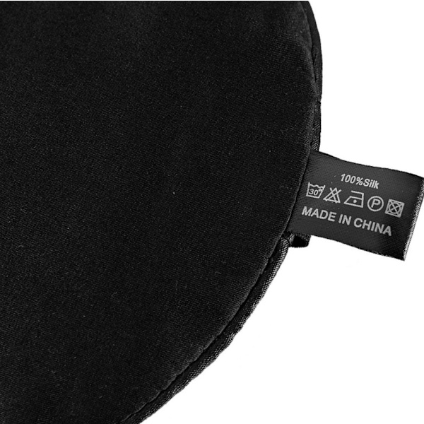 SOVMASK ÖGONMASK 100% SILKE SVART