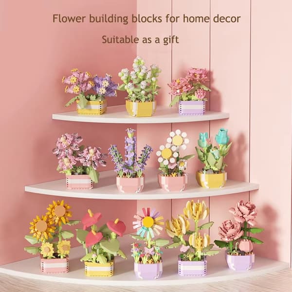 DIY Mini Krukväxt Byggstenar - Kreativ pedagogisk leksak för barn & heminredning present p1267