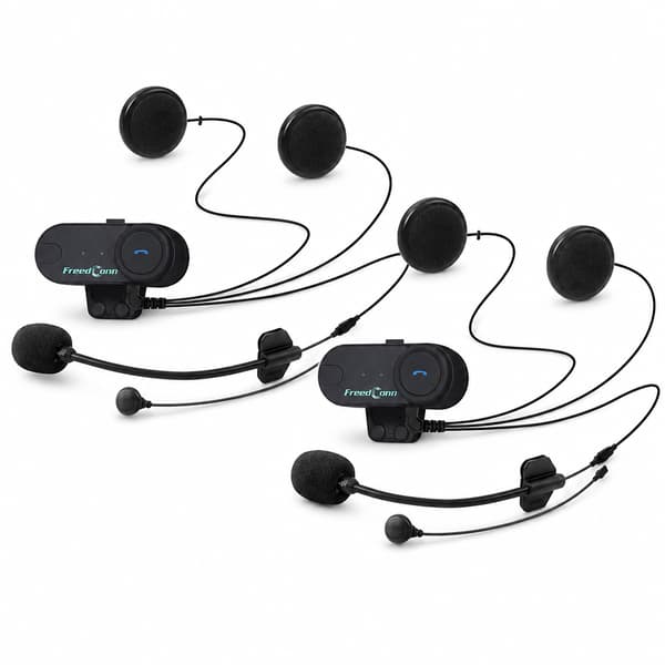 Freedconn Bluetooth Hjelm Headset BT 5.0 Motorcykel Intercom Hovedtelefon Motor Interphone FM Radio Kommunikator T Com VB Music Two Sets VB