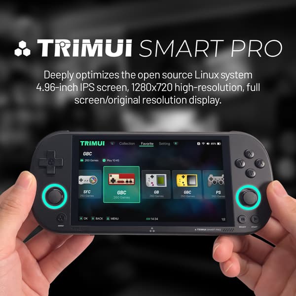 Trimui Smart Pro Handheld Game Console 4,96''IPS-skärm Linux System Joystick RGB-belysning Smartpro 64g Color Retro Grey