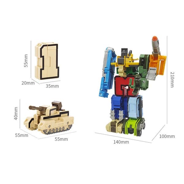 Transformering Robot Car Dinosaur Model - Deformation Action Figur med Alfabet Bogstaver Legetøj 10PCS with BOX