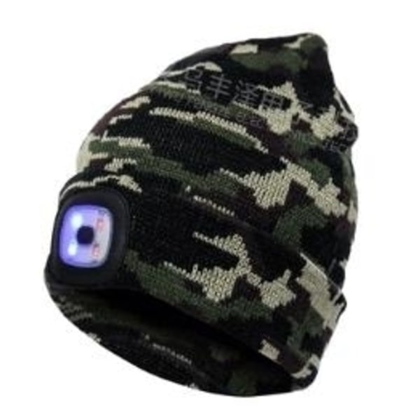 Hat med LED lampe 5 Farver - Julegaver Red Camouflage Mörblå+Svart 