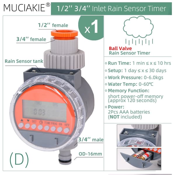 Trädgårdsvattentimer Hem Inomhus Utomhus Tidsinställd bevattningsregulator Automatisk sprinkler Programmerbar ventil Kran Slang Elektronisk D