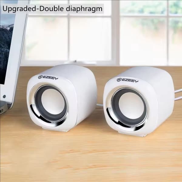 Hifi Mini Desktop Kablet USB Computer Dobbelt Højttaler til Bærbar PC Surround Stereo Subwoofer AUX Afspilning Mega Bas Højttaler Black