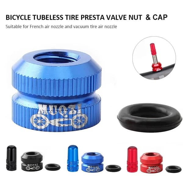 2-6 set Presta-ventilmutter och lock för MTB-vägcykel slanglösa däckskyddsskruvar Blue 2sets