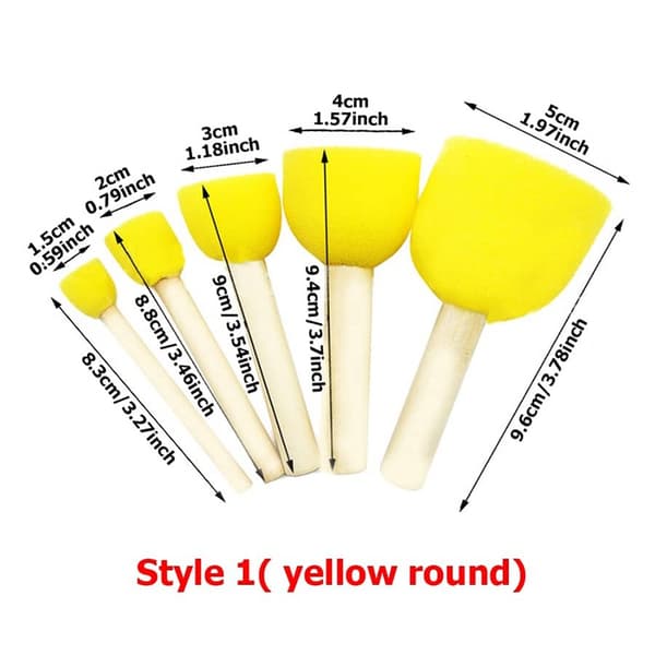Barn DIY Graffiti Svampborste Set Ritleksaker Kvastformad tätning Svampborste Konstborste Upplysning Pusselpresent TMZ 4pcs Broom Spin