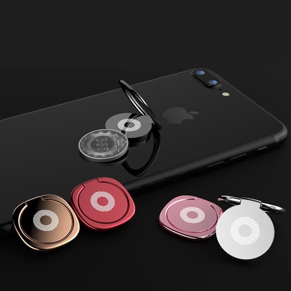 Mini 360° metallfingerringtelefonhållare för Xiaomi Huawei iPhone Samsung Silver