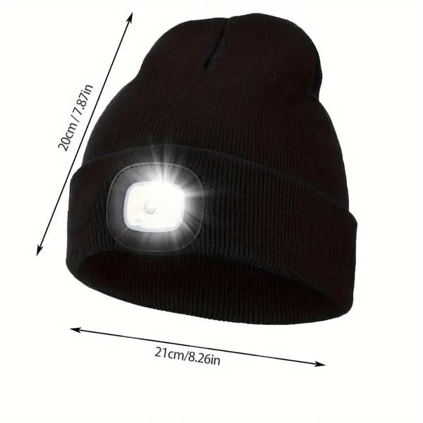 Hattu LED-lampulla 5 väriä Black Svart