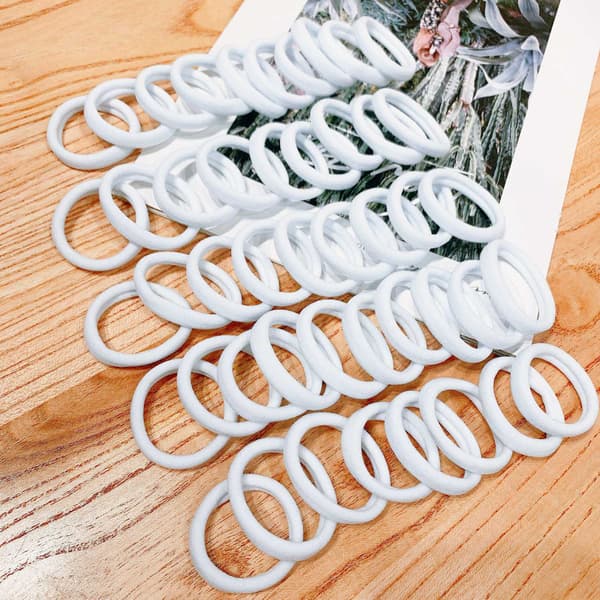 50/100 stk sorte hårbånd til kvinder piger hårbånd høj elastisk gummibånd hårbånd hestehaleholder Scrunchies tilbehør WHITE 100pcs