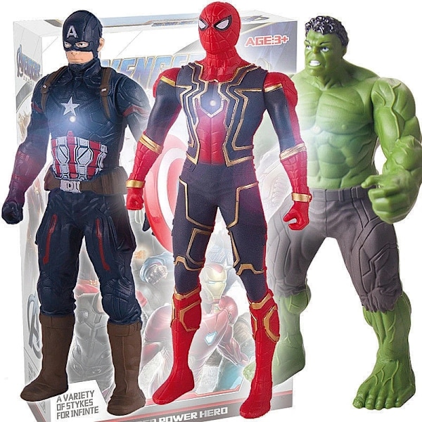 17 cm Marvel Spiderman-modell Anime Actionfigurer Spider-man Captainironman Lysande barnleksaker Dekorationsdockor Presenter Iron man