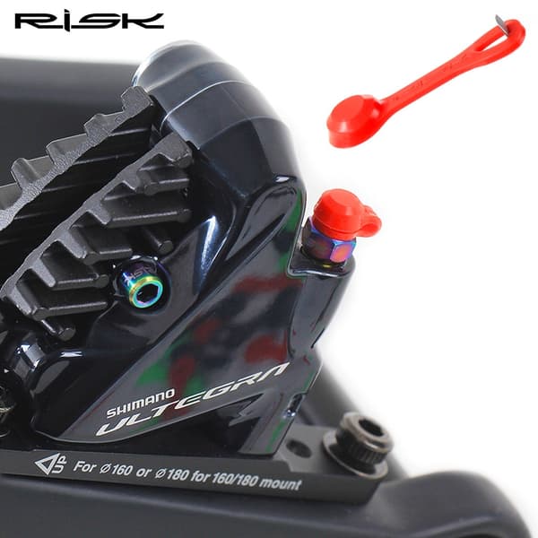 RISK Kiselgel MTB Cykel Luftningsnippel Dammkåpa Set För XT Oljeskivbromsklämma 2pcs-Green
