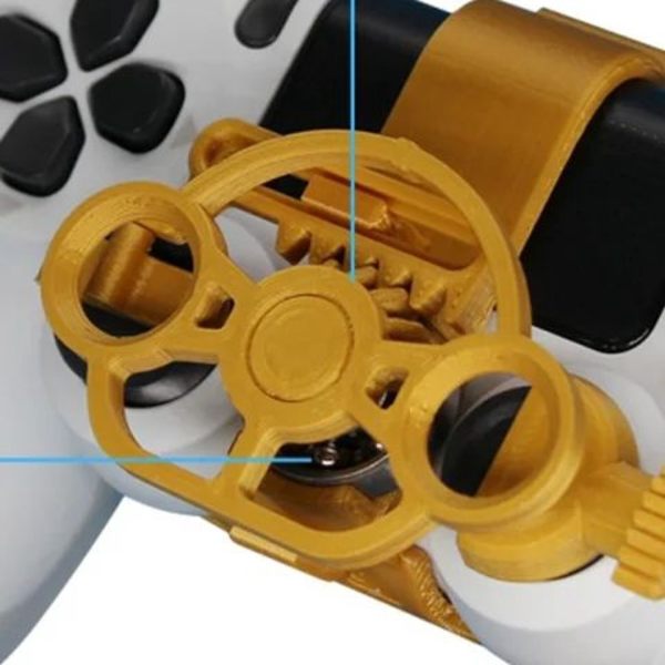 Mini styring 3D-printhjul til PS4-controller racerspil hjælpecontroller spil joystick simulator gamepad Silver