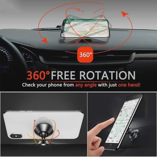 Magnetisk bilholder til iPhone 13 12 Samsung Redmi Xiaomi Black