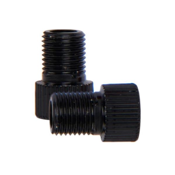 2 kpl Presta-Schrader-pyöränpumpun venttiilisovitinliitin black