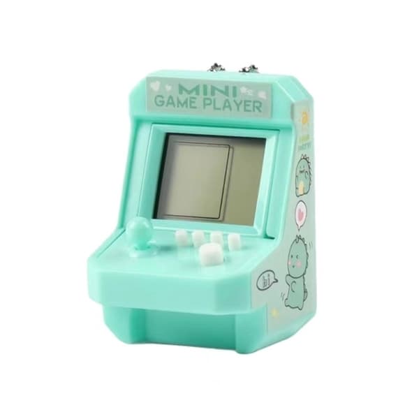 Mini Retro spillekonsol med nøglering - nostalgisk klassiske spilgave til kæledyr og samlere light green