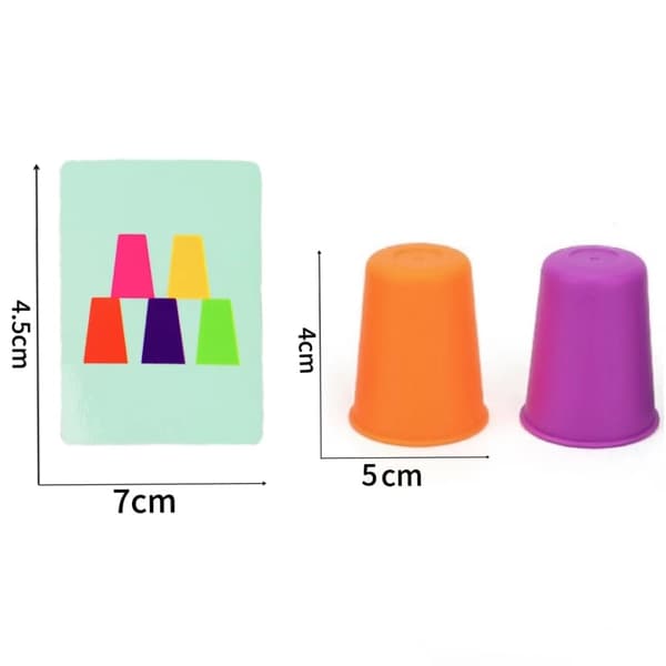 Montessori Mini Stack Cup Spil - Pædagogisk farvekognition og logiktræning for børn Multicolour