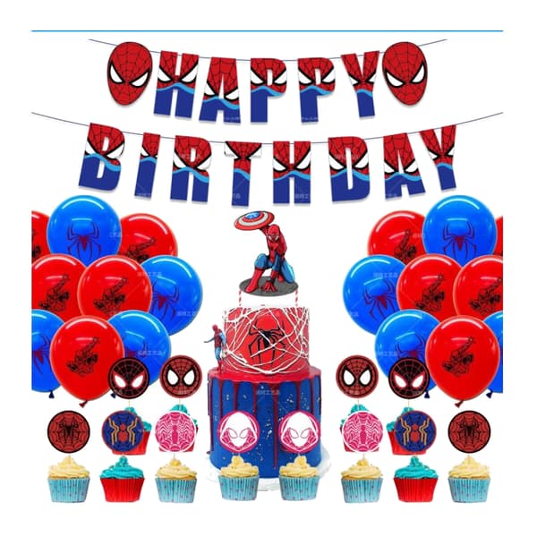 Spider Man Barnkalas Ballongbåge - Happy Birthday party