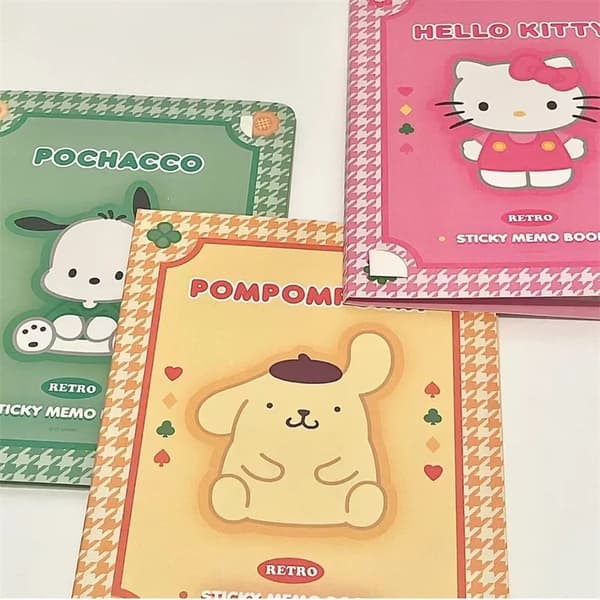Kawaii Cartoon Hello Kitty Paste Sticky Note Mymelody Cinnamoroll Söt Kuromi Notebook Student School Office Paper HelloKitty
