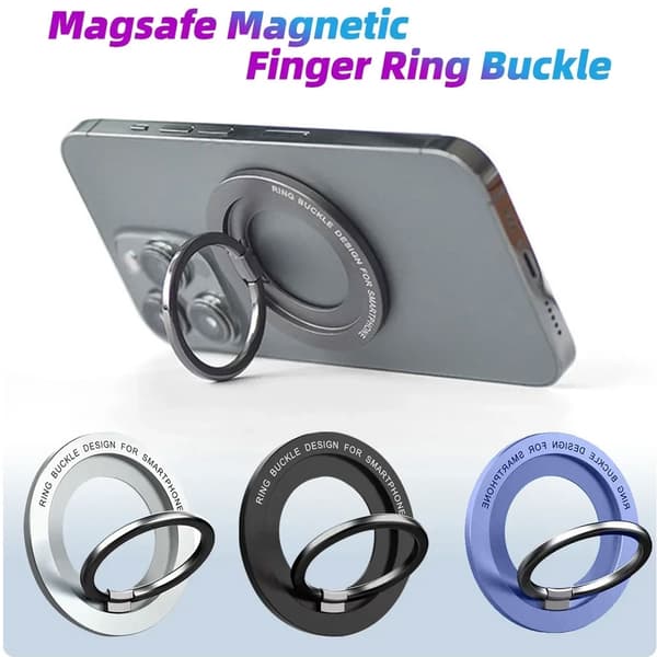 Magnetisk Magsafe Telefonholder Stativ Mini Magnet Fingerringstik til iPhone 16 15 14 13 12 Pro Max Silvery