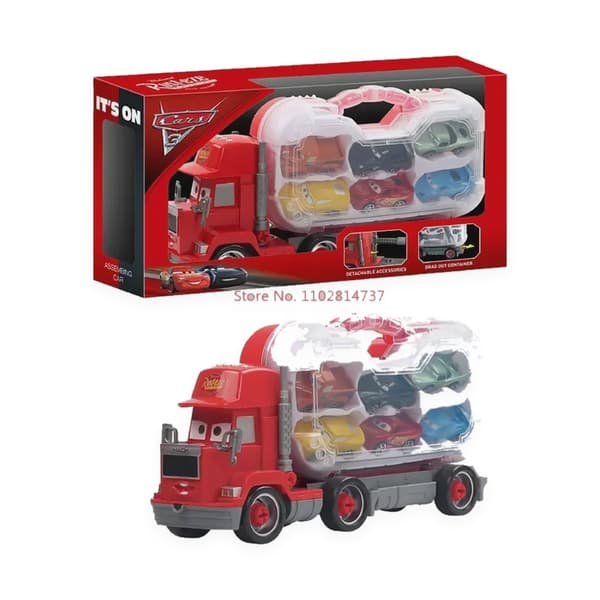 Disney Pixar Biler Sæt Lightning McQueen Figurer Jackson Storm Mack Onkel Lastbil Pull-Back Biler Model Dukke Børnelegetøj Til Gave with box