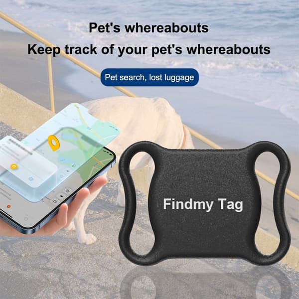 Bluetooth GPS Tracker til kæledyr, børn og bagage - Real-Time Location Finder til hunde, katte og mere Black