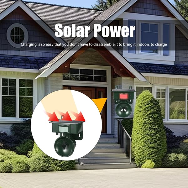 Solcellsdriven djuravskräckare med rörelsesensor och USB-laddning Green