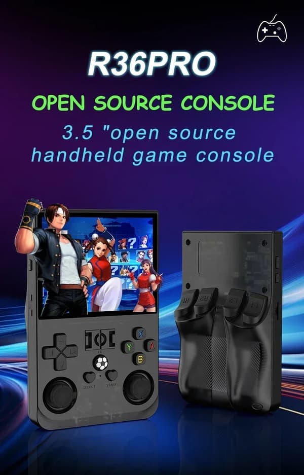 R36PRO Retro handhållen videospelskonsol Linux System 3,5 tums IPS-skärm R36s Pro Portable Pocket Grey 128G