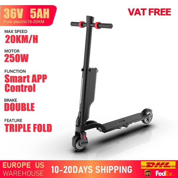HUANCI X6 Sammenfoldelig 350W El-Scooter 36V 7.5A Smart APP El-Scooter til Voksne 36V 5AH