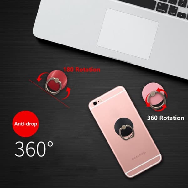 360° roterende basistelefonholder ringstativ mobiltelefontilbehør Silver