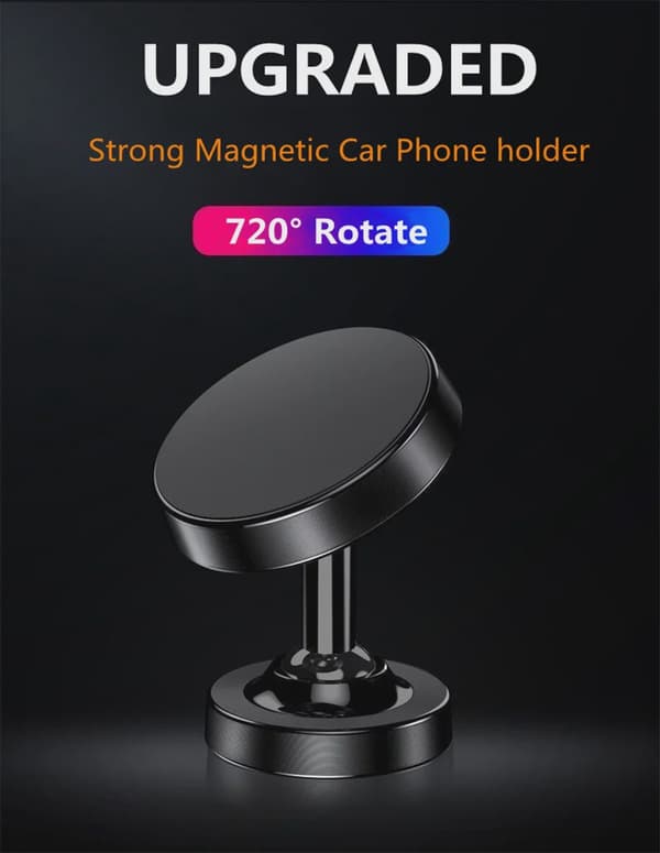 Magnetisk Bilholder Dashboardmonteringsstativ til iPhone Samsung Xiaomi 360 Rotate Silver