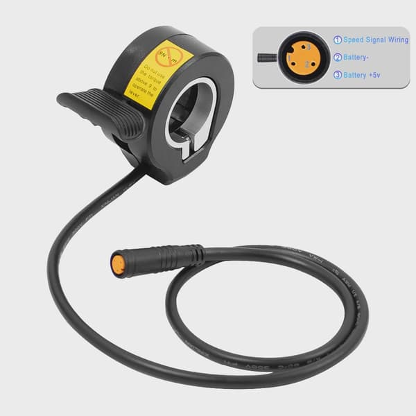 12V-72V Vandtæt 3-benet tommelfingergrebshastighedsregulator til elcykelgaspedal WP Plug 1pc