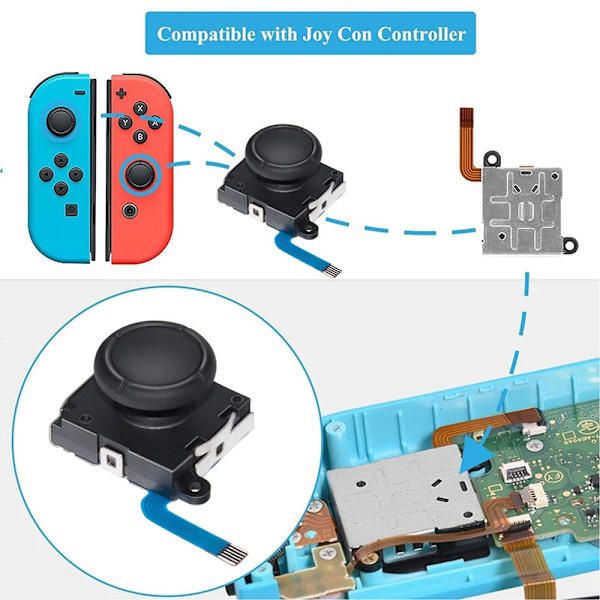 Joycon Joystick Udskiftning til Switch NS / Switch Lite / Switch OLED Venstre Højre Controller Reparationsdele 3D Analog Thumb Stick I