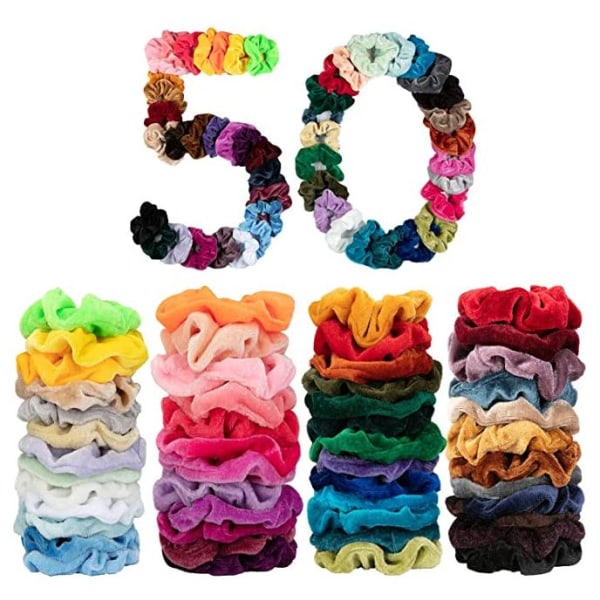 50 hair scrunchies, hair ties hair bands, Hair bands MultiColor