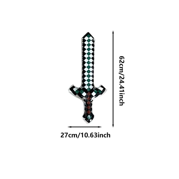 Pixel Style Leksaker Ädelsten Svärd Guld Svärd Barnleksaker Hemspel Uppblåsbara tillbehör Svärd Julklappar 1pc-Large axe-Blue