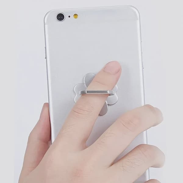Fallsäker 360° roterande metalltelefonstativ magnetisk bilmontering vikbar fingerhållare black