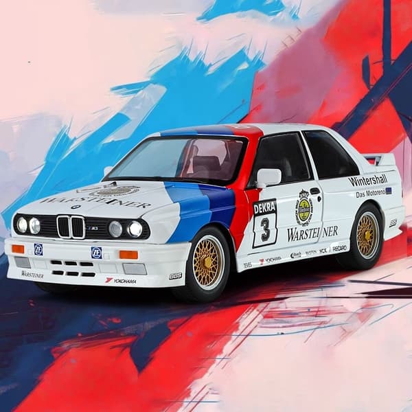 1:24 M3 E30 1988 Mpower Blomsterversion Aluminiumsstøbt malet bilmodel Lyd Lys Private samleobjekter Dekorative gaver red with box