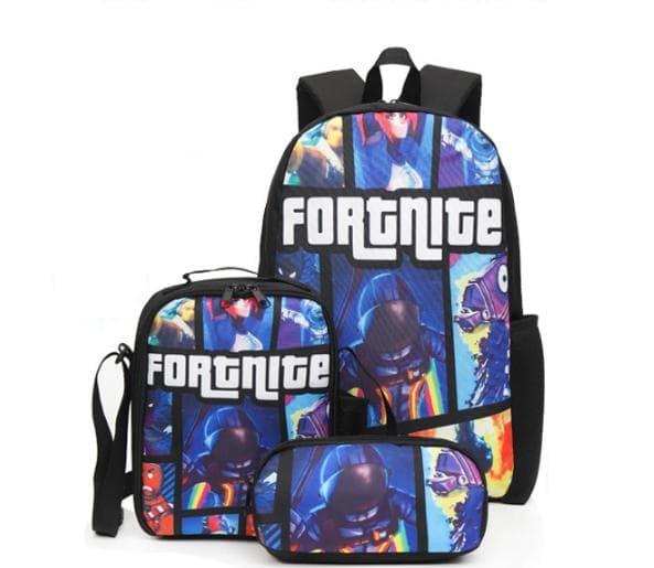 Fortnite Ryggsäck + Axelremsväska + Pennskrin  julklappar Blå