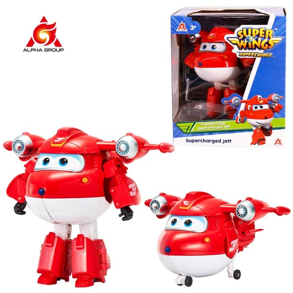 Super Wings 5" Transforming Jett, Dizzy, Donnie Actionfigurer - Robotlegetøj til børnefly Jerome