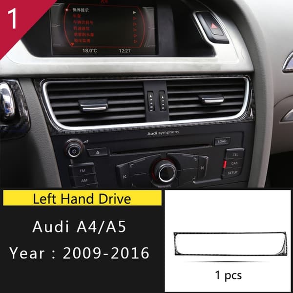 Äkta kolfiber mittkonsol växelspakspanel täckram för Audi A4 B8 A5 2009 2010 - 2016/ Q5 2010-2018 E