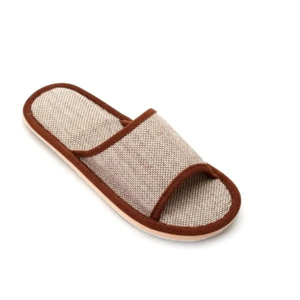 Universal Hotel Tofflor Tjocksulor Solid Linne Tofflor Set Sanitetsfest Hem Gästanvändning Skor Partihandel Öppen tå MBSS Shoe Size 44-45